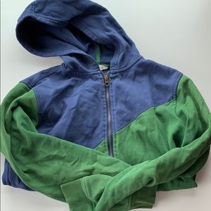 Vintage 2000s Blue and Green Zip Up Hoodie